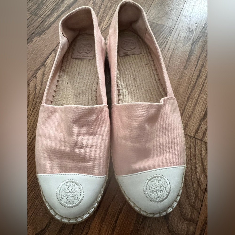 Tory Burch Blush and Cream Espadrilles Pristine Condition